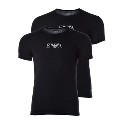 Emporio Armani Herren T-Shirt Vorteilspack Crew Neck Rundhals Stretch Cotton EA Logo Schwarz