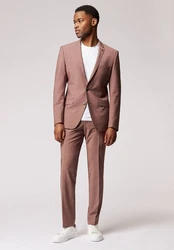 Roy Robson Anzughose Modischer Anzug Slim Fit Rosa/Rot/Braun/Lila