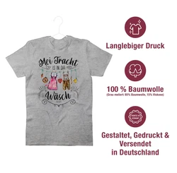 Shirtracer T-Shirt Mei Tracht is in da Wsch Mode für Oktoberfest Herren Hellblau/Hellgrau/Grau
