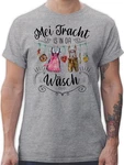 Shirtracer T-Shirt Mei Tracht is in da Wsch Mode für Oktoberfest Herren Hellblau/Hellgrau/Grau