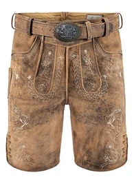 Trachtenlederhose Lederhose kurz Peter sand (2-tlg) inkl. Grtel