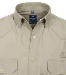 Redmond Kurzarmhemd Comfort Fit Khaki/Dunkelgrün