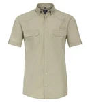 Redmond Kurzarmhemd Comfort Fit Khaki/Dunkelgrün
