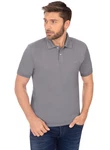 Trigema Poloshirt DELUXE Piqu Grau/Hellgrau/Dunkelgrau