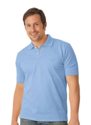 Trigema Poloshirt DELUXE Piqu Hellblau/Blau