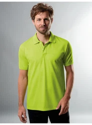 Trigema Poloshirt DELUXE Piqu Grün/Neonfarben/Gelb