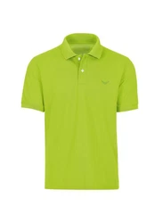 Trigema Poloshirt DELUXE Piqu Grün/Neonfarben/Gelb