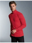 Trigema Rollkragenshirt Langarm Ski- und Sport-Rollkragenpullover Rot/Dunkelrot