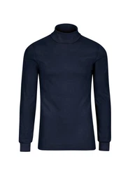 Trigema Rollkragenshirt Langarm Ski- und Sport-Rollkragenpullover Dunkelblau