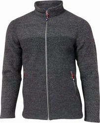 Ivanhoe of Sweden Wolljacke Jon Full-Zip Dunkelgrau/Rot/Hellgrau/Dunkelrot/Grau