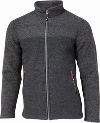 Ivanhoe of Sweden Wolljacke Jon Full-Zip Dunkelgrau/Rot/Hellgrau/Dunkelrot/Grau