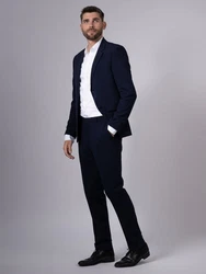 Hirschthal Anzug Herren Business Regular Fit Dunkelblau/Hellblau/Blau