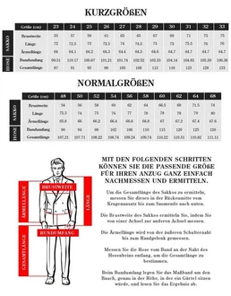 Hirschthal Anzugsakko Herren 2-Knopf Sakko Regular-Fit Schwarz/Weiß/Grau