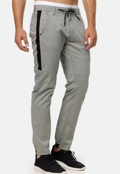 Indicode Chinohose Bruno Grau/Hellgrau/Khaki