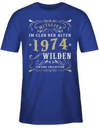 Shirtracer T-Shirt Mitglied im Club der alten Wilden 1974 Blau