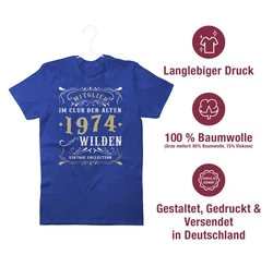 Shirtracer T-Shirt Mitglied im Club der alten Wilden 1974 Blau