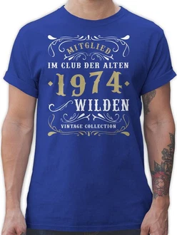 Shirtracer T-Shirt Mitglied im Club der alten Wilden 1974 Blau
