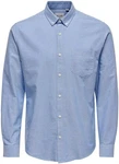 ONLY & SONS Langarmhemd ONSALVARO SLIM LS OXFORD SHIRT NOOS Hellblau/Blau/Dunkelblau