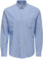 ONLY & SONS Langarmhemd ONSALVARO SLIM LS OXFORD SHIRT NOOS Hellblau/Blau/Dunkelblau