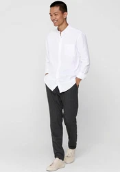 ONLY & SONS Langarmhemd ONSALVARO SLIM LS OXFORD SHIRT NOOS wei