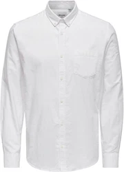 ONLY & SONS Langarmhemd ONSALVARO SLIM LS OXFORD SHIRT NOOS wei