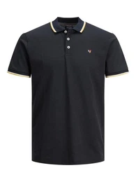 T-Shirt Polo T-Shirt Pique Kurzarm Hemd Basic JPRBLUWIN 5525 in Schwarz