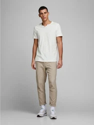 Jack & Jones T-Shirt Splitneck Tee Weiß (5545)