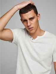 Jack & Jones T-Shirt Splitneck Tee Weiß (5545)