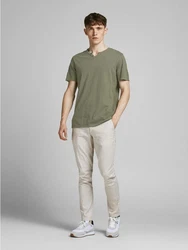 Jack & Jones T-Shirt Splitneck Tee Grün (5545)