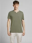 Jack & Jones T-Shirt Splitneck Tee Grün (5545)