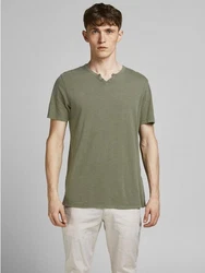 Jack & Jones T-Shirt Splitneck Tee Grün (5545)