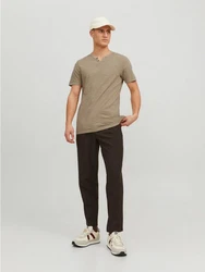 Jack & Jones T-Shirt Splitneck Tee Braun