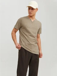 Jack & Jones T-Shirt Splitneck Tee Braun