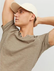 Jack & Jones T-Shirt Splitneck Tee Braun