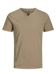 Jack & Jones T-Shirt Splitneck Tee Braun