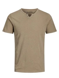 Jack & Jones T-Shirt Splitneck Tee Braun