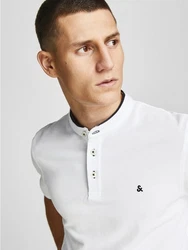 JACK & JONES Herren Polo T-Shirt Pique Hemd JJEPAULOS Weiß