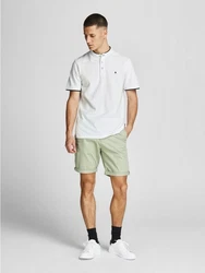 JACK & JONES Herren Polo T-Shirt Pique Hemd JJEPAULOS Weiß