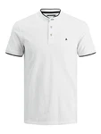 JACK & JONES Herren Polo T-Shirt Pique Hemd JJEPAULOS Weiß