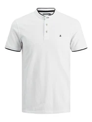 JACK & JONES Herren Polo T-Shirt Pique Hemd JJEPAULOS Weiß