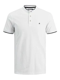 Poloshirt Polo T-Shirt Pique Kurzarm Basic Hemd JJEPAULOS 5527 in Wei