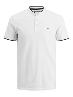 JACK & JONES Herren Polo T-Shirt Pique Hemd JJEPAULOS Weiß