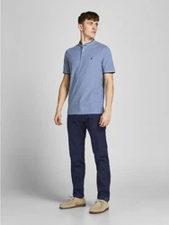 JACK & JONES Herren Polo T-Shirt Pique Hemd JJEPAULOS Blau
