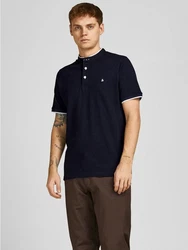 JACK & JONES Herren Polo T-Shirt Pique Hemd JJEPAULOS Dunkelblau