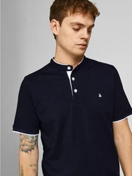JACK & JONES Herren Polo T-Shirt Pique Hemd JJEPAULOS Dunkelblau
