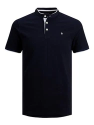 JACK & JONES Herren Polo T-Shirt Pique Hemd JJEPAULOS Dunkelblau