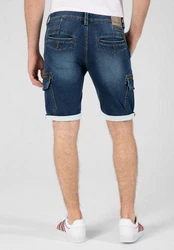 TIMEZONE Cargoshorts Cargo Jeans Shorts Kurze Bermuda Hose (5512) Blau