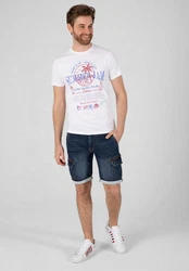 TIMEZONE Cargoshorts Cargo Jeans Shorts Kurze Bermuda Hose (5512) Blau