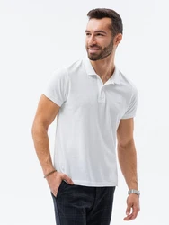 OMBRE Poloshirt Herren Pique Strick Hellblau/Blau