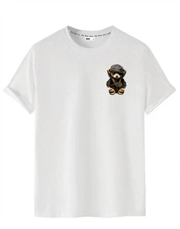 RMK T-Shirt Herren Teddy Bear Dunkelblau/Weiß/Grau